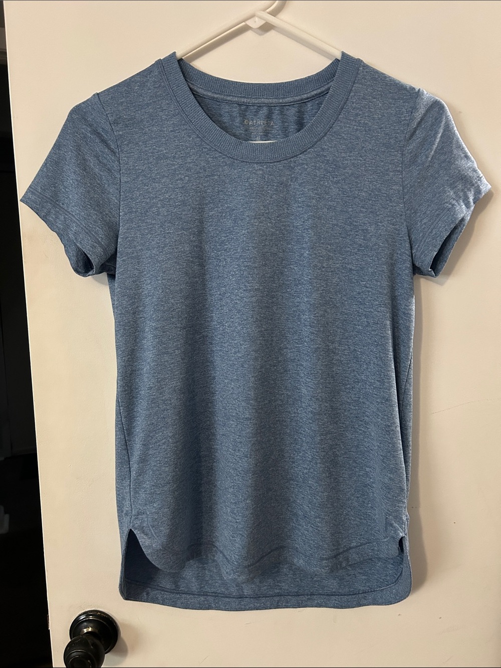 Athleta Heathered Light Blue Short Sleeve Crew Tee XS